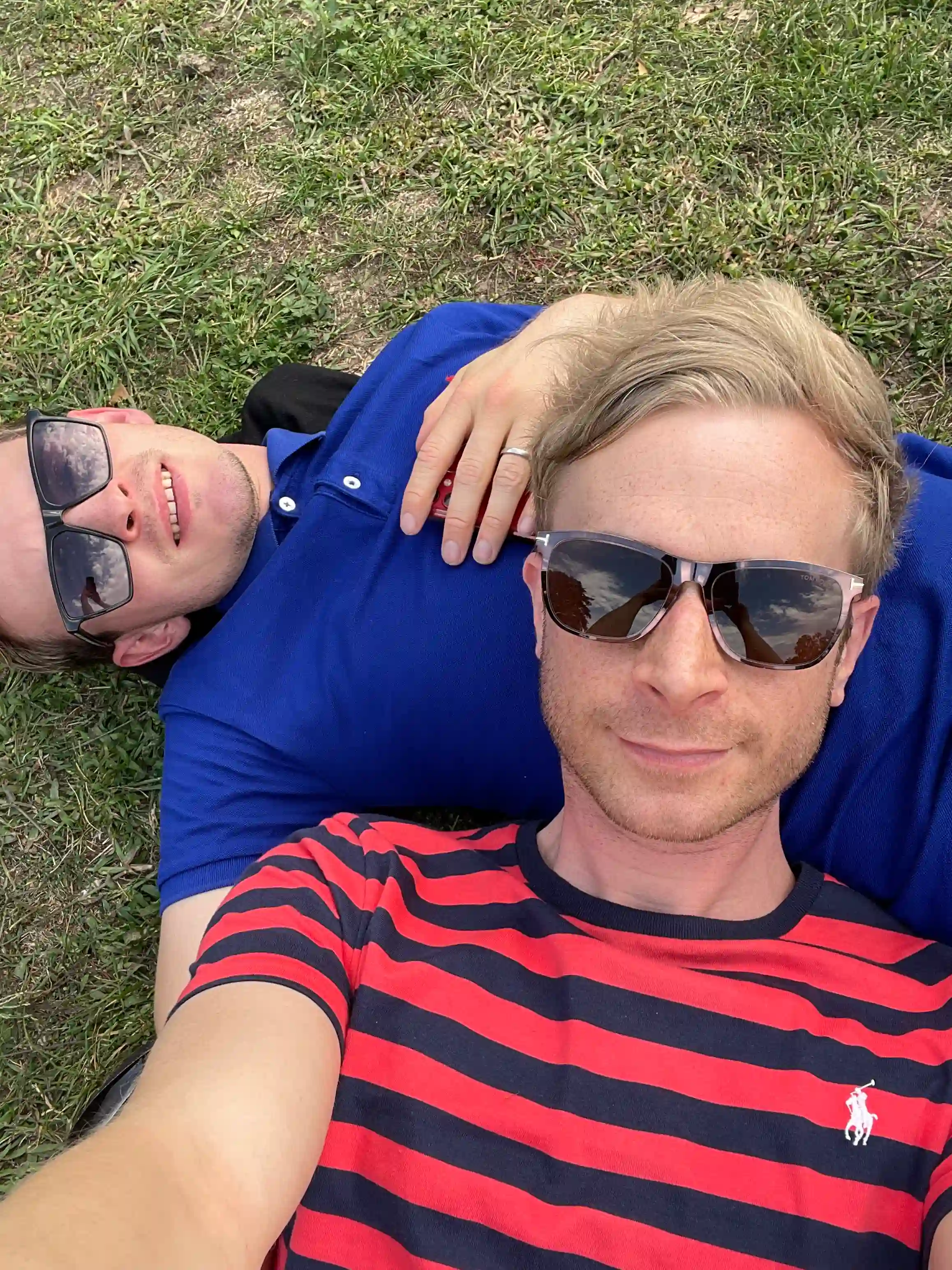 Joe and Alex relaxing in Berlin’s Tiergarten
