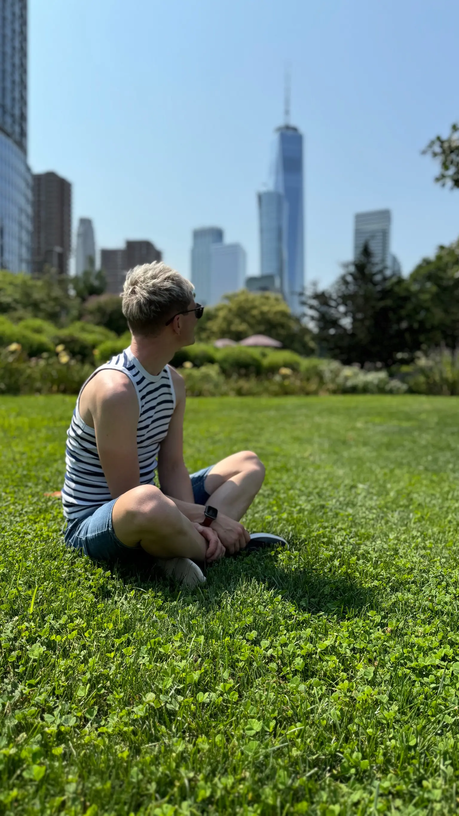 Alex sitting in Central Park